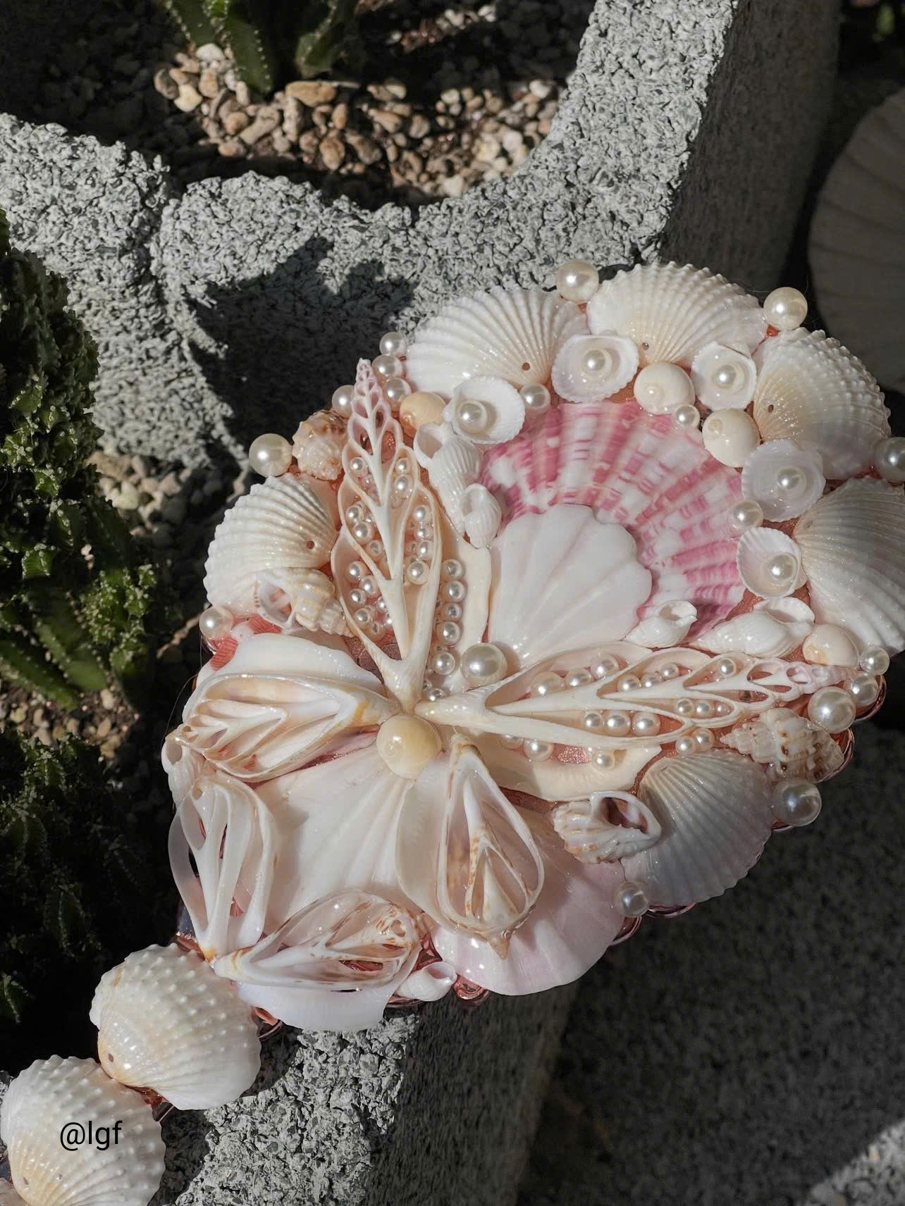 handmade seashell mirror