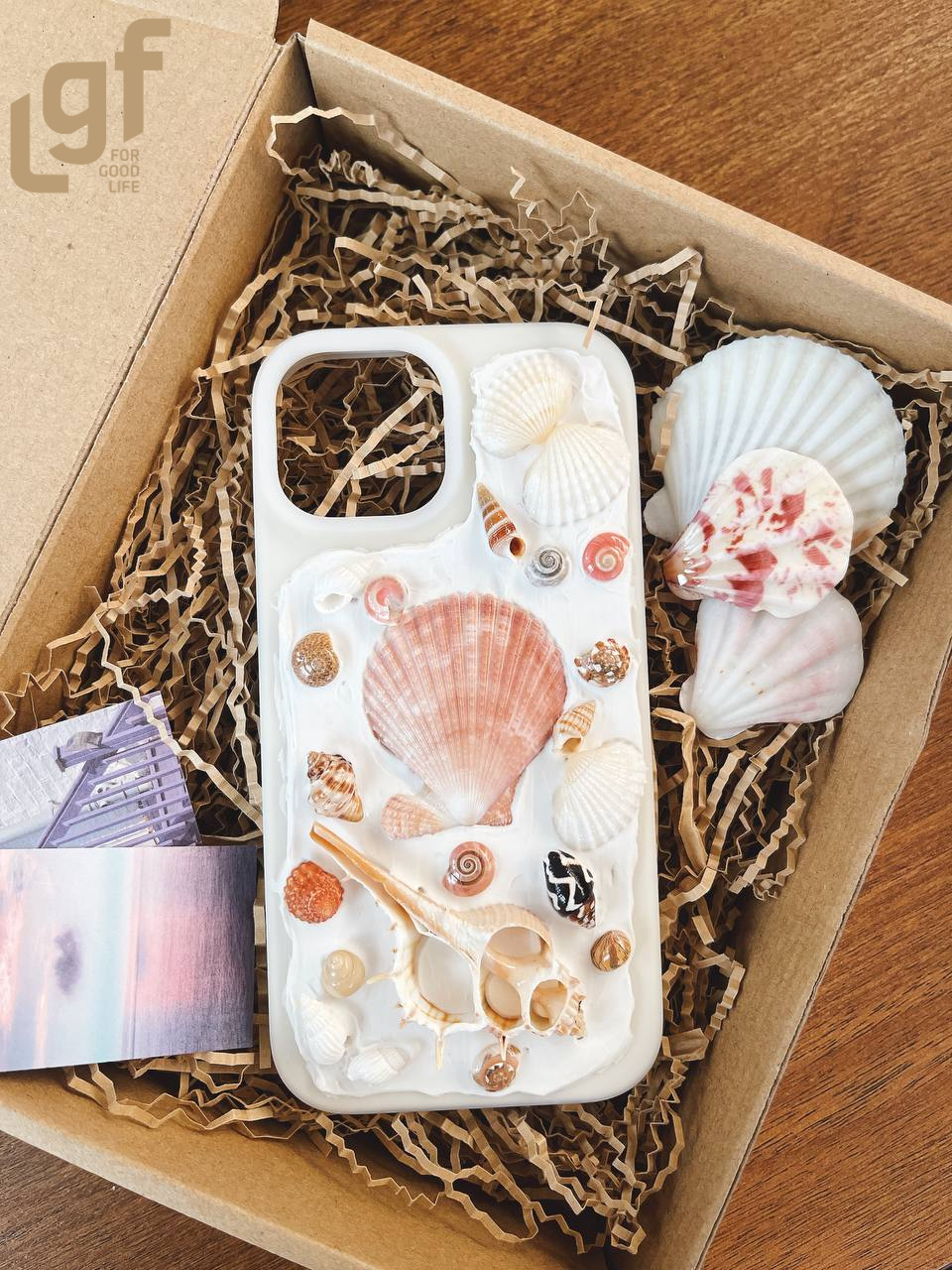 handmade seashell phone case | ocean inspired iphone case | coastal aesthetic phone cover | shell phone accessory gift