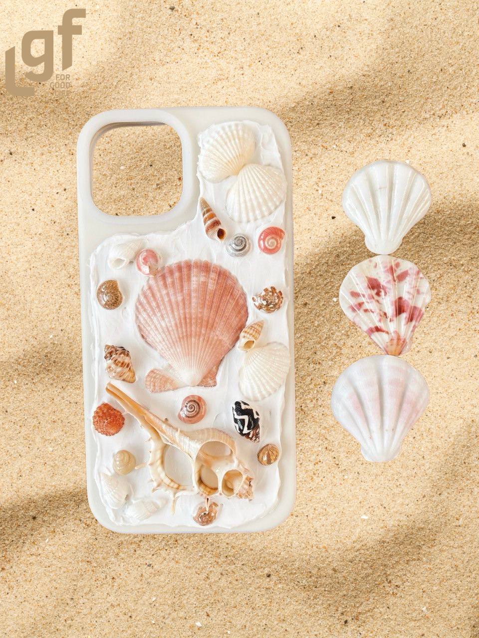 handmade seashell phone case | ocean inspired iphone case | coastal aesthetic phone cover | shell phone accessory gift