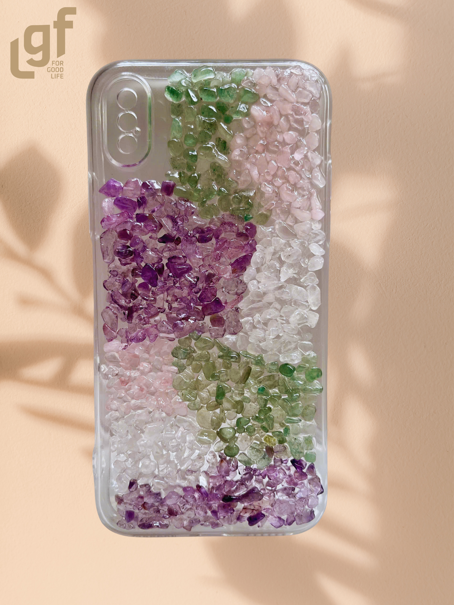 natural gemstone glow phone case