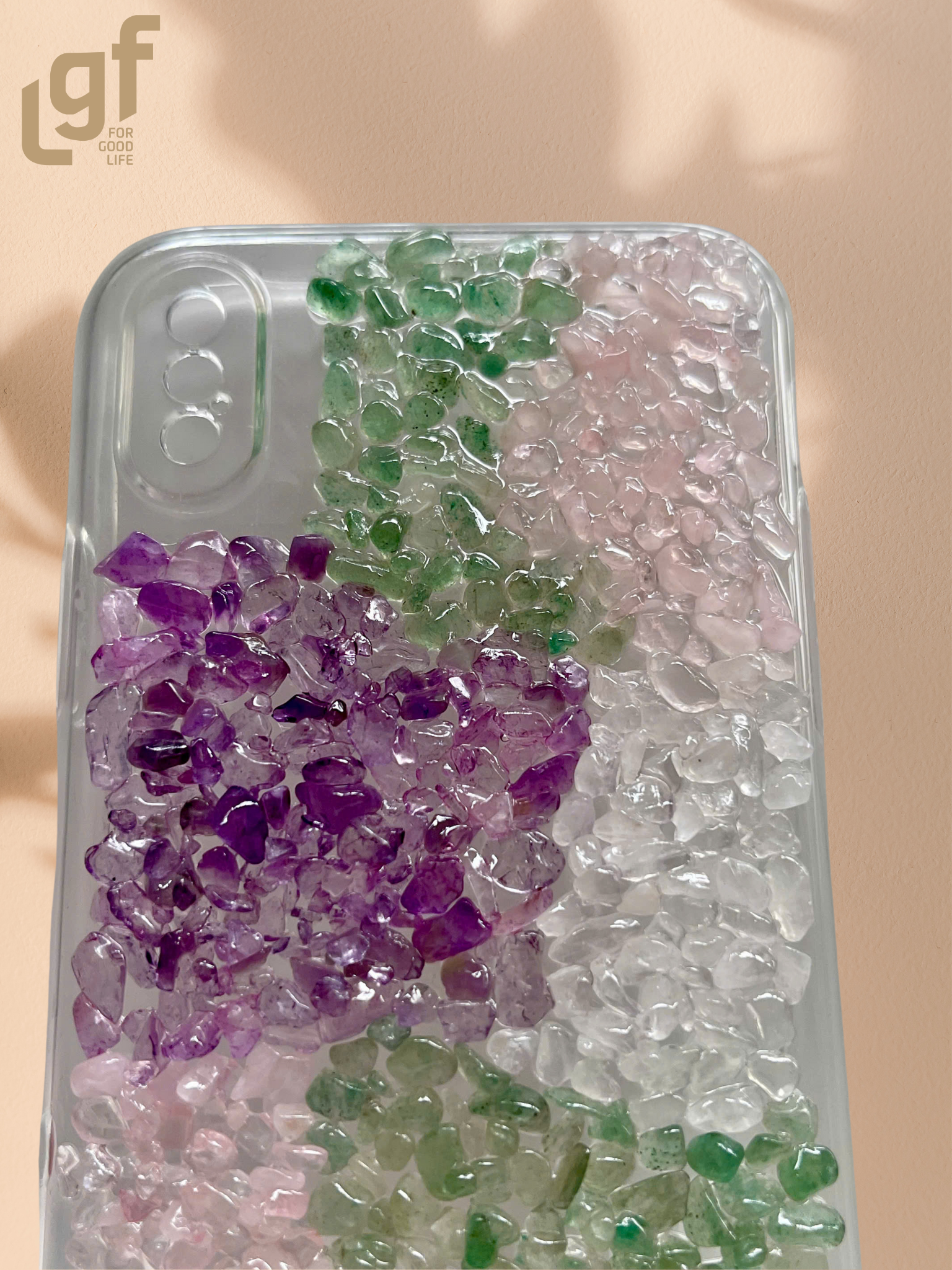natural gemstone glow phone case