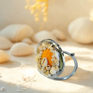 mini seashell travel mirror