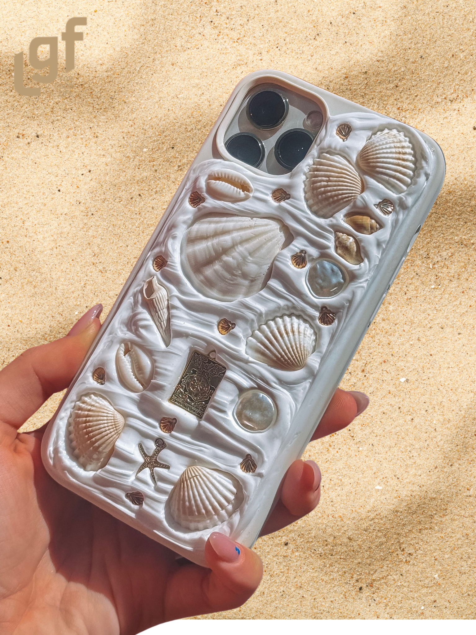"white cloud" seashell phone case